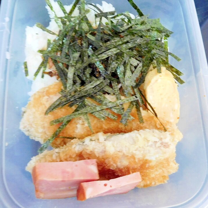 頑張れ受験生！アジフライ海苔弁当